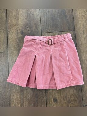 Quincy Pink Corduroy Pleated and Belted Skirt, Kids size 3T